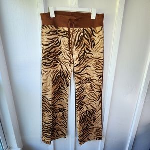 NILLA SHIELDS Wide Leg Corduroy Pants Zebra Print Size Medium